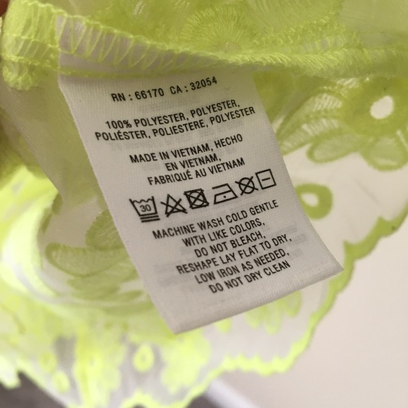 ANTHROPOLOGIE Lime Sheer Embroidered Floral Top - Picture 7 of 8